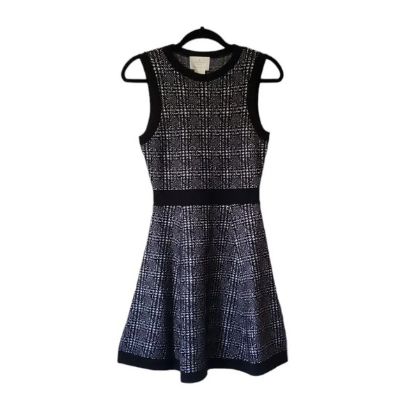 Kate Spade Out West Sleeveless Mod Plaid Sweater Dress Black/White Size XS - Picture 5 of 10